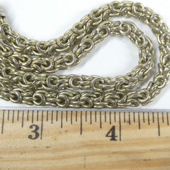 Byzantine Chain Necklace 16 Inches w/Toggle Clasp Vintage - Picture 3 of 7